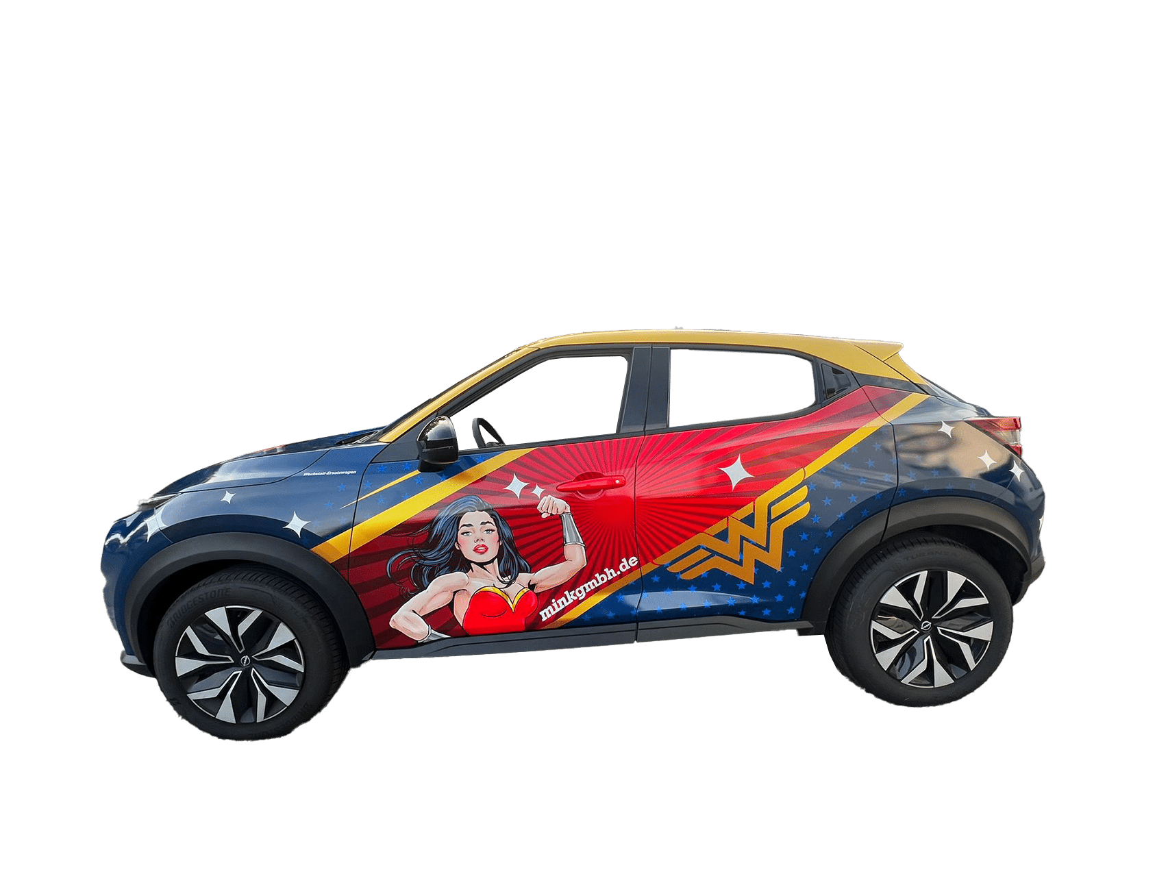 Beispiel eines Folierten Autos mit Superheldenmotiv