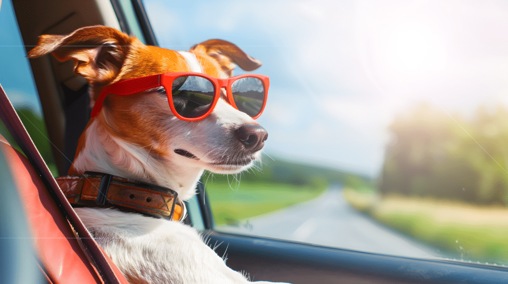 Hund mit Sonnenbrille