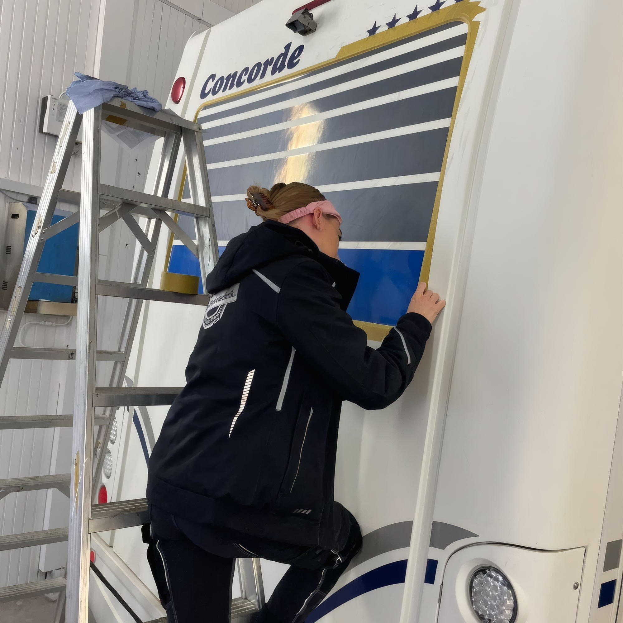 Wohnwagen bei Fahzeugfolierung