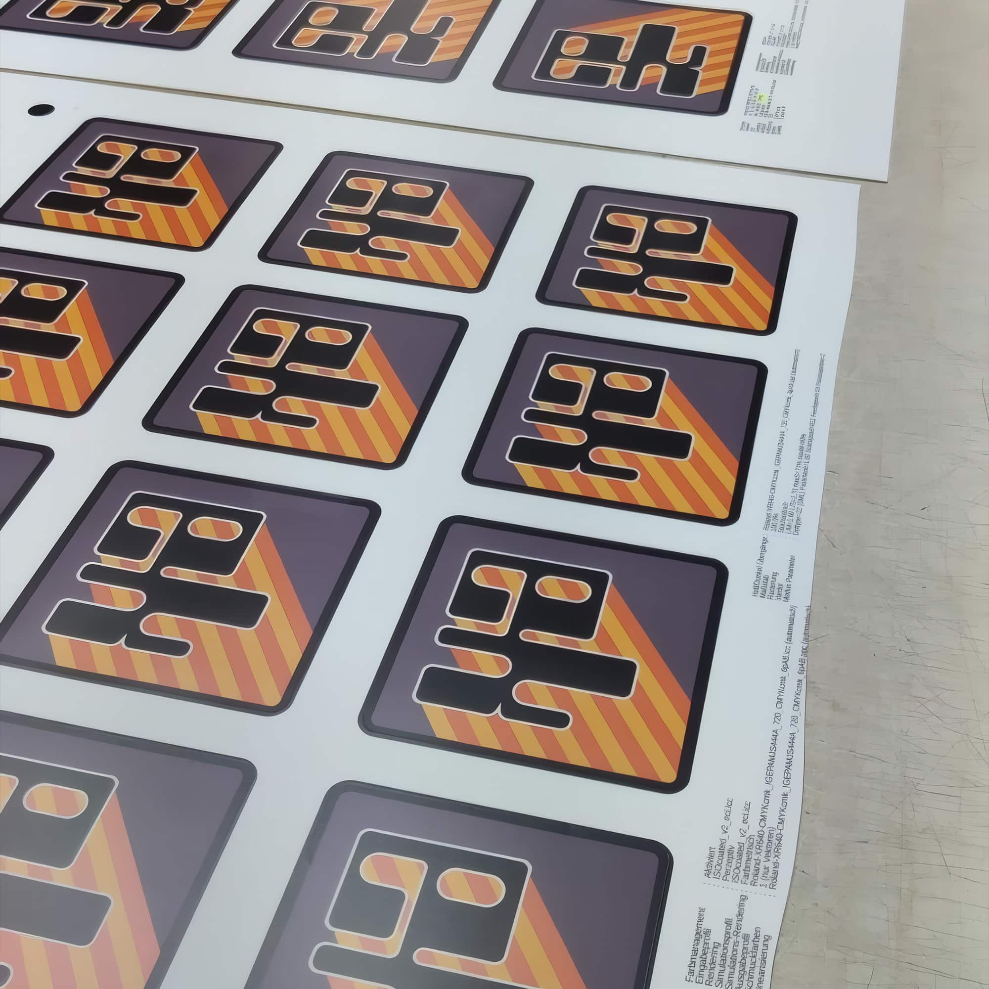 Digitalpatches vor dem Ausschneiden